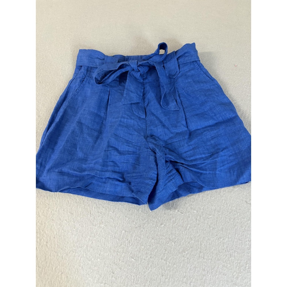 J McLaughlin‎ Shorts Womens 0 Linen High Rise Tie Waist Pleated Casual Summer
